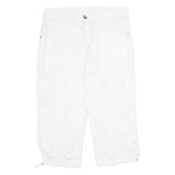STYLE & CO Womens White Cargo Cotton Blend Shorts UK 16 W34 Comfortable Pockets