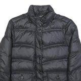 TOMMY HILFIGER Womens Black Nylon Quilted Jacket S Zip Padded Coat