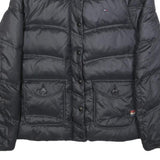 TOMMY HILFIGER Womens Black Nylon Quilted Jacket S Zip Padded Coat