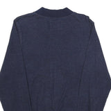 DISNEY Mens Navy Blue Bomber Jacket M Cotton Blend Plain Mickey Mouse Zip