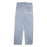 CARHARTT Mens Regular Cotton Blend Light Blue Jeans W34 L35 Workwear Durable Zip
