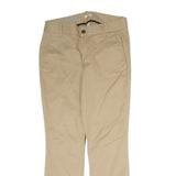 J.CREW Womens Cotton Blend Beige Regular Fit Straight Leg Trousers W28 L27