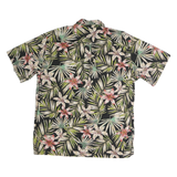 COOKE STREET Mens Black & Green Floral Cotton Shirt XL Summer Casual Button