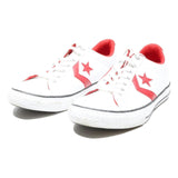 CONVERSE Star Player Mens Leather Lace-Up Trainers White Red UK 5.5 Classic