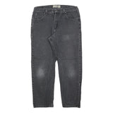 WRANGLER Mens Regular Fit Black Denim Jeans W36 L30 Classic Cotton Blend Zip