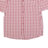 WRANGLER Mens Red & White Checked Shirt L Button Down Cotton Summer Casual