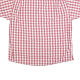 WRANGLER Mens Red & White Checked Shirt L Button Down Cotton Summer Casual