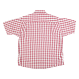 WRANGLER Mens Red & White Checked Shirt L Button Down Cotton Summer Casual
