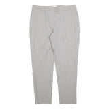 REISS Womens Slim Grey Trousers W34 L28 Zip Closure Smart Formal Workwear
