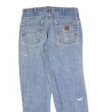CARHARTT Mens Jeans Blue Relaxed Straight Denim Medium W34 L32 Zip Casual