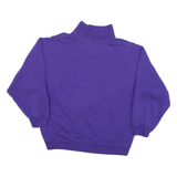 FIRST RUN Womens Purple Sweatshirt M Lace-Up Collar Cotton Blend Pullover