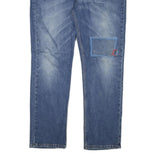 LEVI'S 511 Mens Jeans Blue Slim Straight Denim Medium W40 L32 Distressed Patches