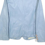 KA-STAR Womens Blue Leather Button Jacket M Plain Button Closure Stylish