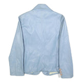 KA-STAR Womens Blue Leather Button Jacket M Plain Button Closure Stylish