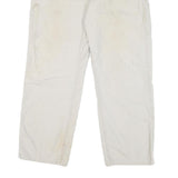 CARHARTT Mens Regular Fit White Cotton Blend Zip Closure Jeans W36 L28 Workwear