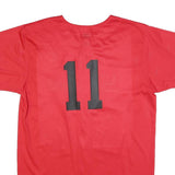 AUGUSTA SPORTSWEAR Mens Red Yo Boys Button Front Short Sleeve Crew Neck Baseball