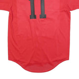 AUGUSTA SPORTSWEAR Mens Red Yo Boys Button Front Short Sleeve Crew Neck Baseball