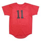 AUGUSTA SPORTSWEAR Mens Red Yo Boys Button Front Short Sleeve Crew Neck Baseball