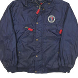 TOMMY HILFIGER Mens Navy Blue Athletics Bomber Jacket M Polyester Blend Zip