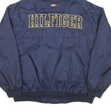 TOMMY HILFIGER Mens Navy Blue Athletics Bomber Jacket M Polyester Blend Zip