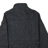 BARBOUR INTERNATIONAL Womens Black Quilted Jacket UK 18 Polyester Blend Zip