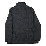BARBOUR INTERNATIONAL Womens Black Quilted Jacket UK 18 Polyester Blend Zip
