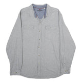 WOOLRICH Mens Grey Cotton Shirt XL Classic Button Pocket Workwear Casual