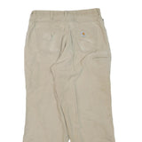 CARHARTT Mens Cotton Blend Beige Regular Straight Trousers W32 L30 Workwear Zip