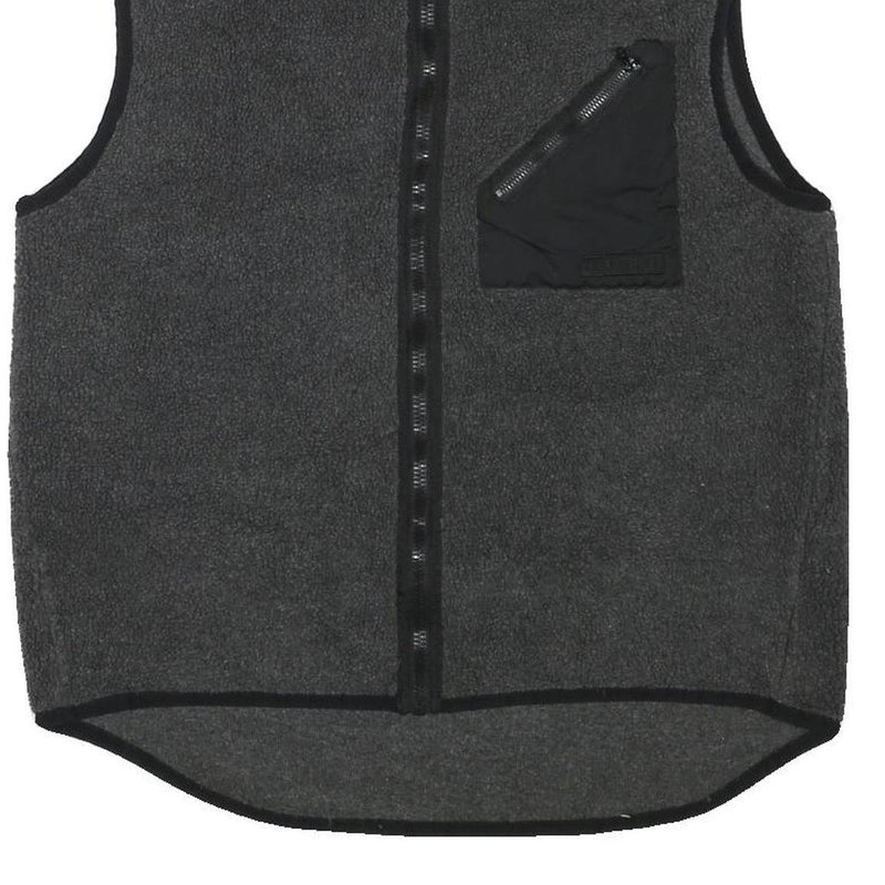 TOMMY HILFIGER Mens Grey & Black Sleeveless Jacket XL Polyester Blend Zip Pocket