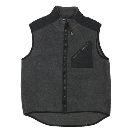 TOMMY HILFIGER Mens Grey & Black Sleeveless Jacket XL Polyester Blend Zip Pocket