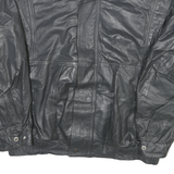 BOULEVARD CLUB Mens Black Leather Zip Jacket L Classic Comfortable Stylish