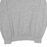 TOMMY HILFIGER Mens Grey Plain Cotton Jumper V-Neck Basic Knit 2XL Casual
