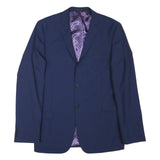 TED BAKER Mens Blue Classic Jacket M Polyester Blend Plain Stylish Casual