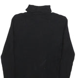 STYLE & CO Womens Black & Red Patterned Jumper Roll Neck Rib Knit M Button