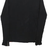 STYLE & CO Womens Black & Red Patterned Jumper Roll Neck Rib Knit M Button