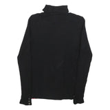 STYLE & CO Womens Black & Red Patterned Jumper Roll Neck Rib Knit M Button