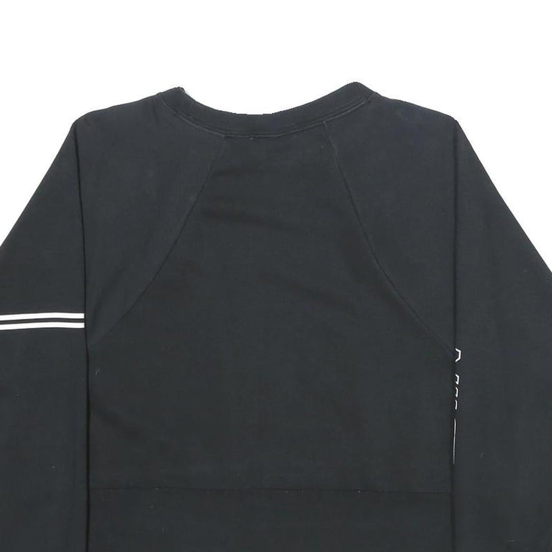 NIKE Womens Black Cropped Sweatshirt Crew Neck M Nike Pro Logo