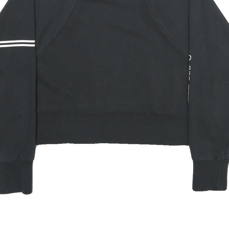 NIKE Womens Black Cropped Sweatshirt Crew Neck M Nike Pro Logo