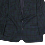 BAUMLER Mens Green & Blue Checked Jacket L Cotton Blend Blazer Classic Fit
