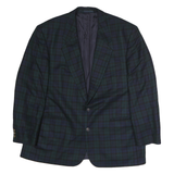 BAUMLER Mens Green & Blue Checked Jacket L Cotton Blend Blazer Classic Fit