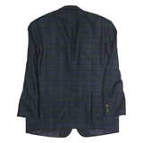 BAUMLER Mens Green & Blue Checked Jacket L Cotton Blend Blazer Classic Fit