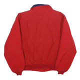 EDDIE BAUER Mens Red Nylon Zip Jacket M Plain Casual Lightweight Outerwear