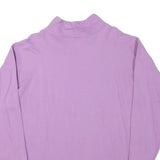 Womens Lilac Sweatshirt L Cartoon Bunny Graphic Roll Neck Cotton Blend Pullover