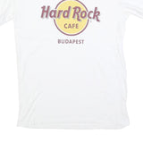 HARD ROCK CAFE Mens White Budapest Graphic T-Shirt S Short Sleeve Crew Neck