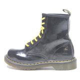 DR MARTENS 1460 Womens Black Leather Ankle Boots UK 5 Yellow Stitching Lace-Up