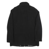 CALVIN KLEIN Mens Black Wool Blend Jacket M Wool Blend Zip Plain Stylish