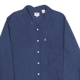 LEVI'S Mens Blue & White Polka Dot Cotton Shirt L Casual Button Down