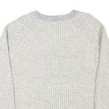 GUESS Womens Grey & Cream Cable Knit Pullover Jumper L Soft Comfortable