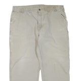 CARHARTT Mens Cotton Blend Beige Regular Fit Straight Leg Trousers W44 L27