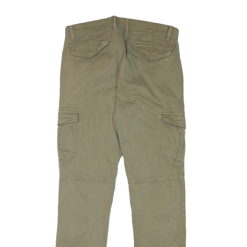 SMOG Mens Beige Slim Skinny Cotton Blend Woven Trousers W30 L32 Casual Utility